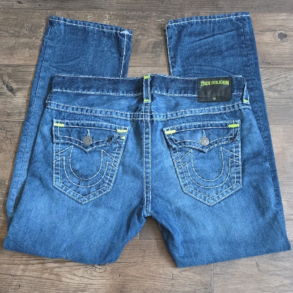 True Religion RICKY Blue Relaxed Straight Jeans, Sz.38